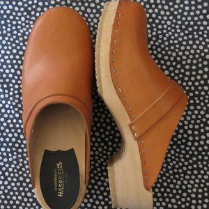 Swedish Hasbeens Swedish Husband Clogs leather shoe size EU 37